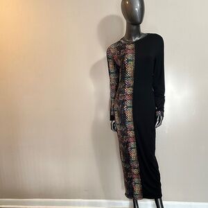 Elegant Black and Multicolor Women's Dress